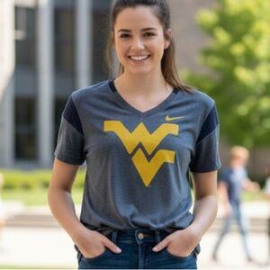 Nike Blue short  sleeve V neck Tee Shirt size Lg